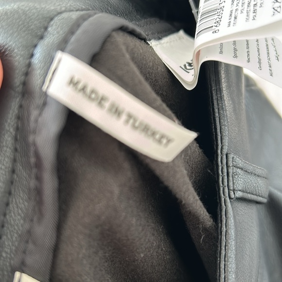 KOTON - Capri cropped wide pants faux leather high rise pants size 10 (UK 8) - Picture 11 of 11